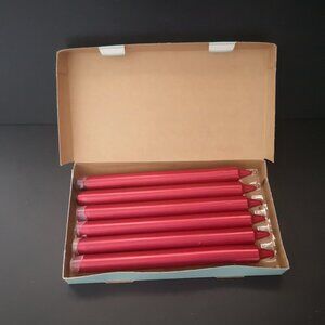 NIB PartyLite Set of 6 Red Hand-Dipped Style 10" Unscented Taper Candles #P07741